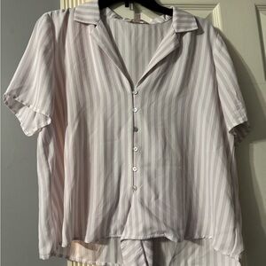 Striped Button-Up Blouse